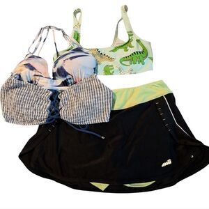 Women's Swim‎ Athletic Bikini Top Skort Skirt Size Medium Summer Bundle